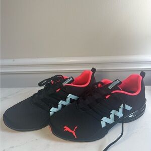 Puma Women Black and Neon Sneakers